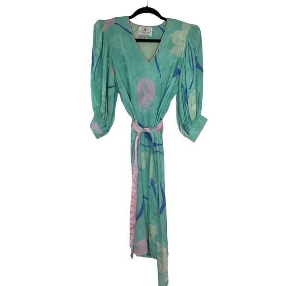 Flora Kung vintage green silk dress - Picture 2 of 10